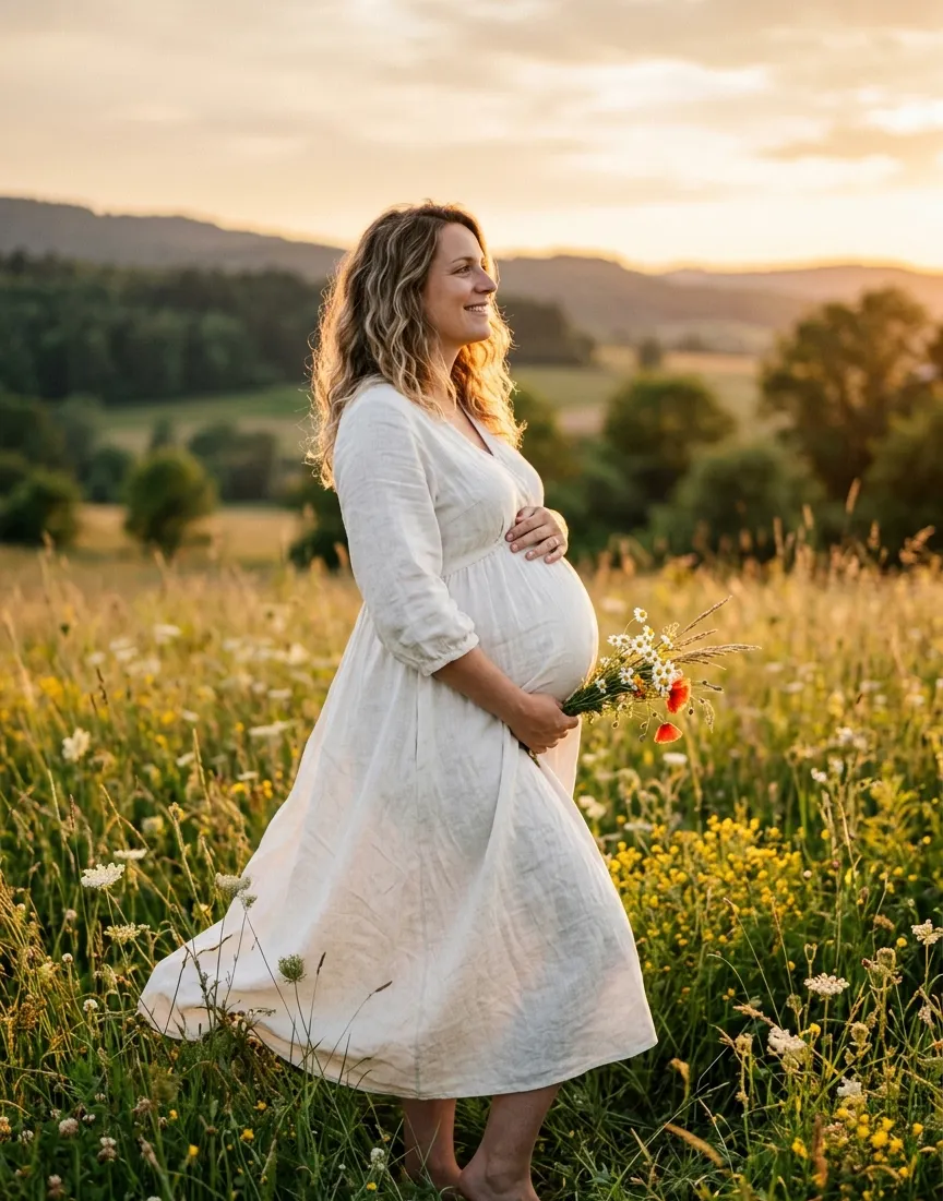 Femme enceinte sereine préparant son accouchement avec l'ostéopathie à Bischwiller avec Olivier BENOIT